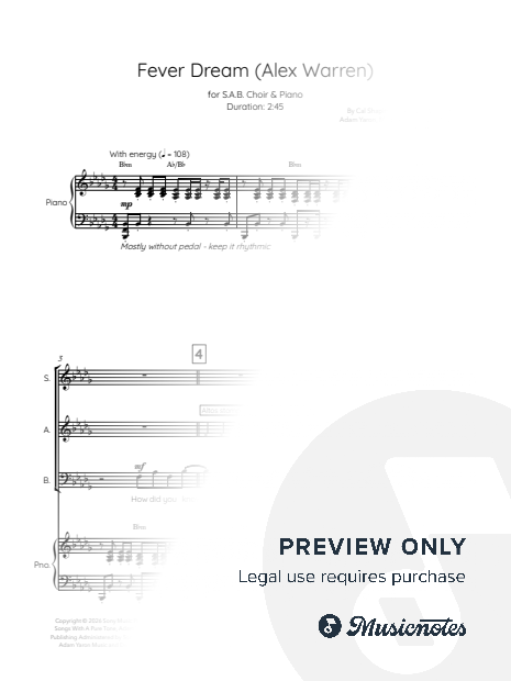 Fever Dream – SAB (3-Part Choir) & Piano | Alex Warren