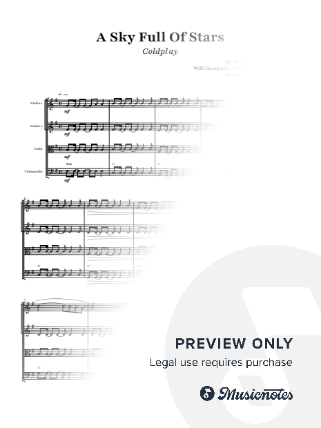 A Sky Full Of Stars - Coldplay | String Quartet with Chords