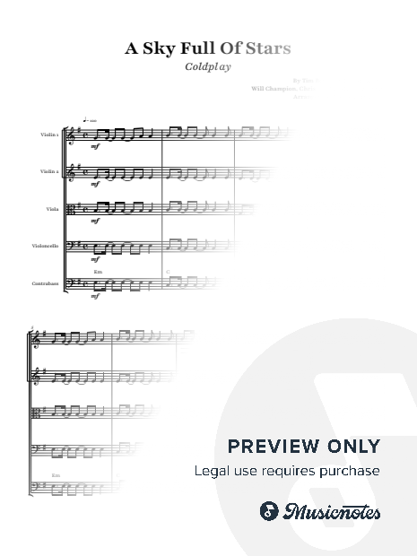 A Sky Full Of Stars - Coldplay | String Quintet with Chords