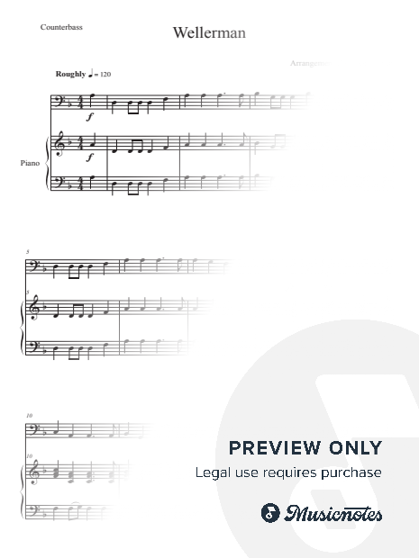 WELLERMAN counterBASS (with Piano-Accompaniment) - parts inclusive