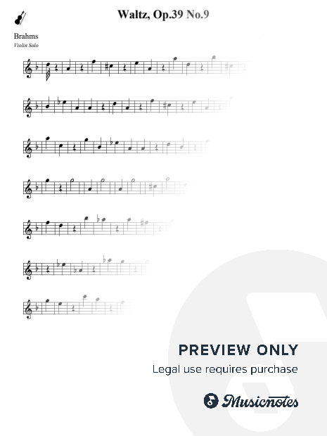 Waltz, Op.39 No.9 - Brahms (Violin Solo)