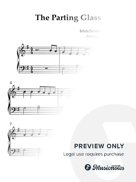 The Parting Glass - Easy Piano