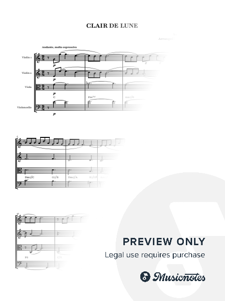 Clair de Lune - Claude Debussy | String Quartet with Chords