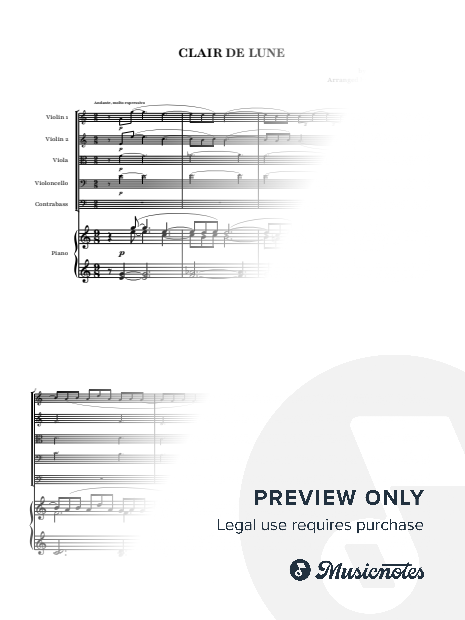 Clair de Lune - Claude Debussy | String Quintet with Piano