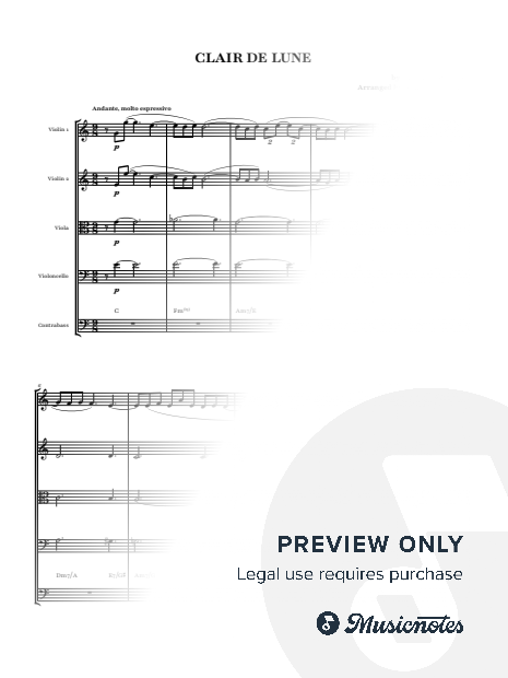 Clair de Lune - Claude Debussy | String Quintet with Chords