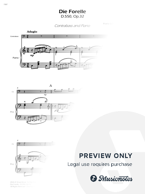 Schubert - Die Forelle, Op.32 - Contrabass and Piano