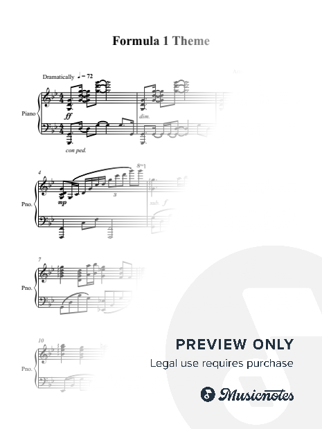 Formula 1 (F1) Theme – Piano Arrangement