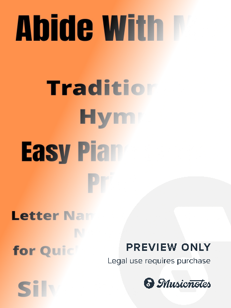 Abide With Me Easy Piano Large Print Sheet Music