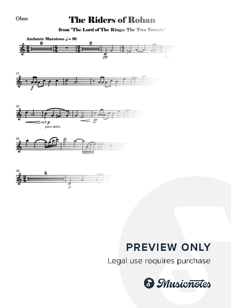 The Riders of Rohan - Oboe and piano