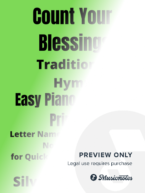 Count Your Blessings Easy Piano Large Print Sheet Music