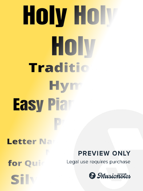 Holy Holy Holy Easy Piano Large Print Sheet Music