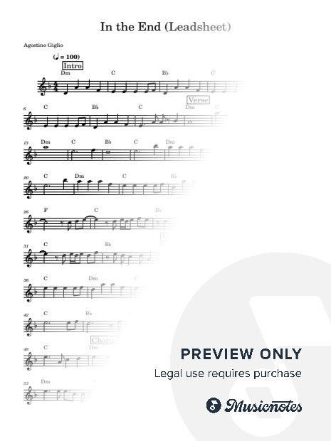 In the End (Linkin Park) Leadsheet