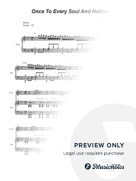 Once To Every Soul And Nation (Soprano Saxophone and Piano)