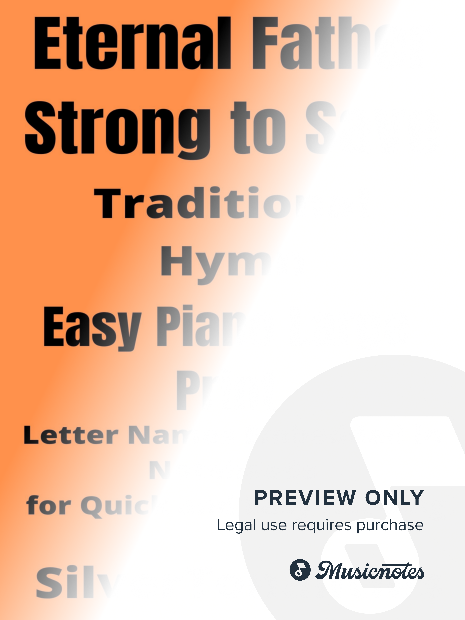 Eternal Father Strong to Save Easy Piano Large Print Sheet Music