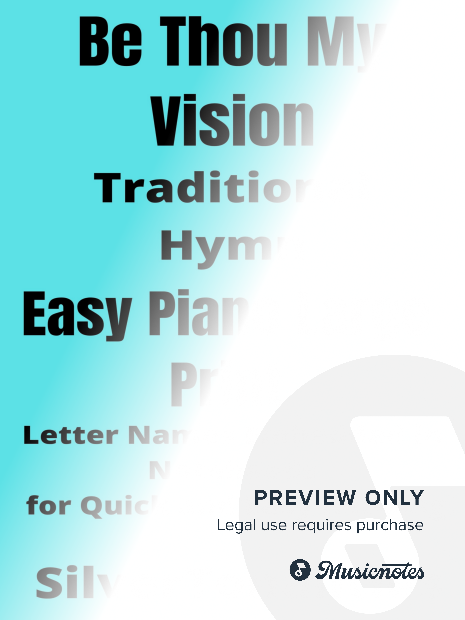Be Thou My Vision Easy Piano Large Print Sheet Music
