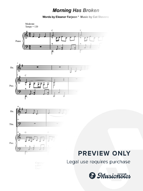 Morning Has Broken (Brass Quartet and Piano)