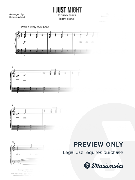 I Just Might (Easy Piano Solo) Bruno Mars