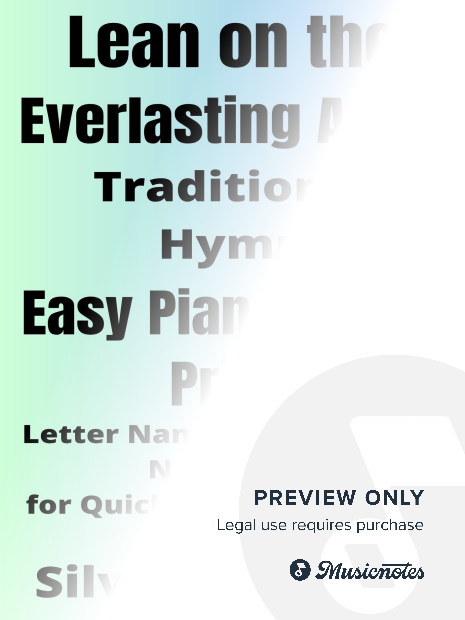 Leaning on the Everlasting Arms Easy Piano Large Print Sheet Music
