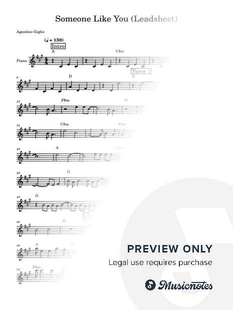 Someone Like You - Adele (Leadsheet)