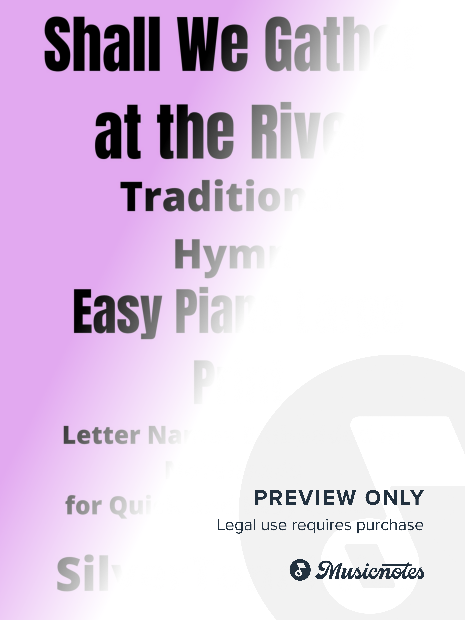Shall We Gather at the River Easy Piano Large Print Sheet Music