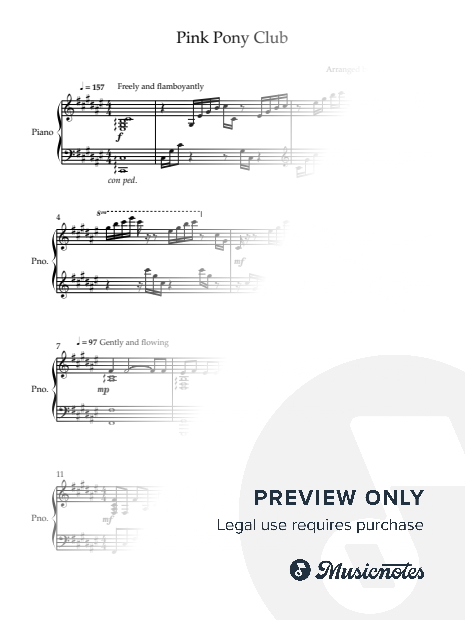 Pink Pony Club (Chappell Roan) – Piano Arrangement