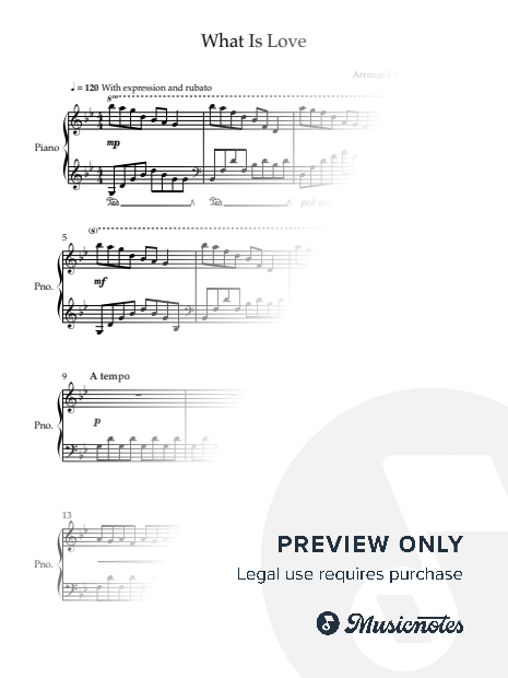What Is Love (Haddaway) – Piano Arrangement