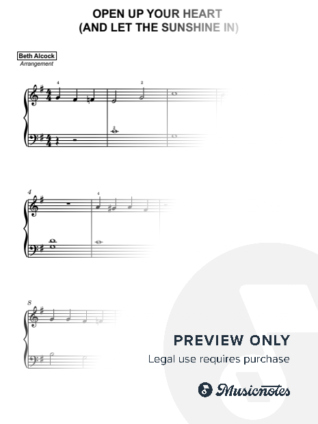 Open Up Your Heart (And Let the Sunshine In) - easy piano