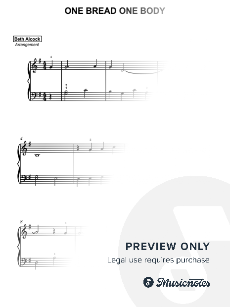 One Bread, One Body - hymn | easy piano