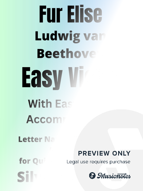 Fur Elise Easy Violin with Easy Piano Accompaniment Sheet Music