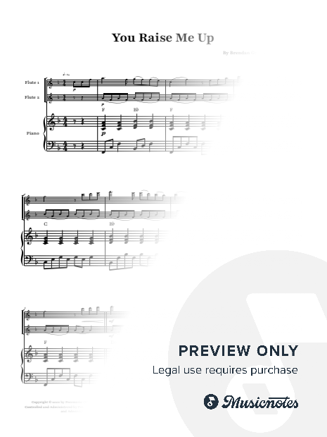 You Raise Me Up - Josh Groban | Flute Duet & Piano and Chords
