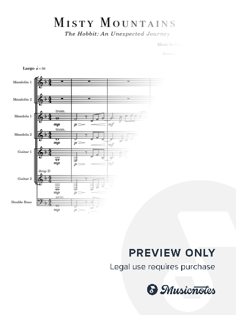 Misty Mountains (for mandolin orchestra)