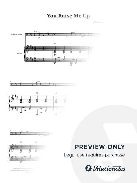 You Raise Me Up - Josh Groban | Double Bass & Piano and Chords