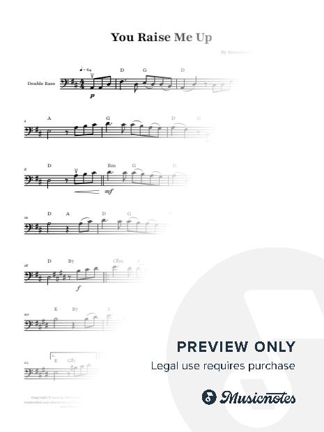 You Raise Me Up - Josh Groban | Double Bass with Chords