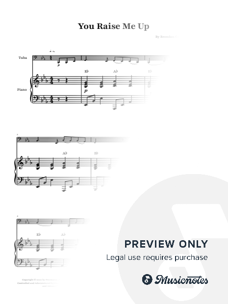 You Raise Me Up - Josh Groban | Tuba & Piano and Chords