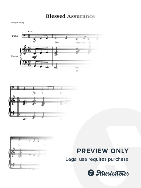 Blessed Assurance | Tuba & Piano and Chords