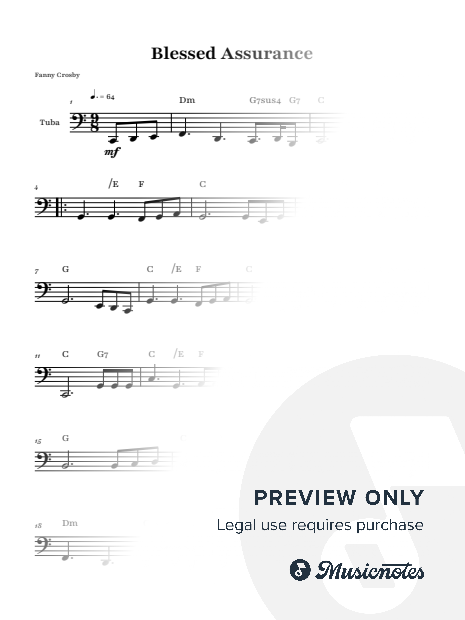 Blessed Assurance | Tuba with Chords
