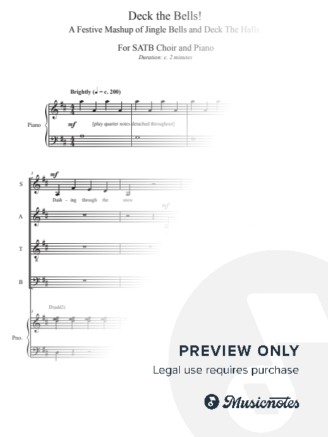 Deck The Bells! (SATB) - a holiday mashup by Sarah Jaysmith