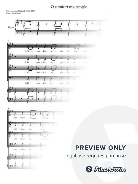 O Comfort My People (Traditional Irish Hymn) for SATB and Organ arr Mark Keane