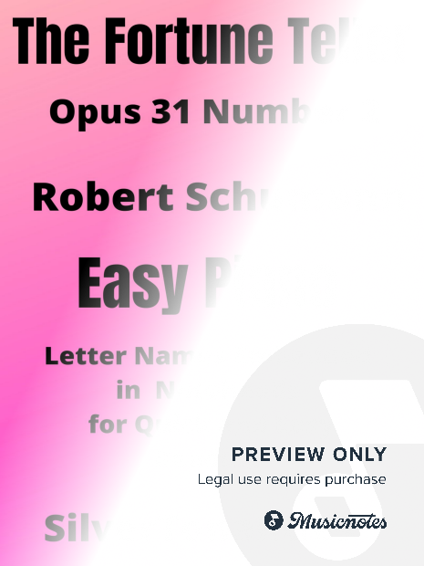 The Fortune Teller Opus 31 Number 2 Easy Piano Sheet Music