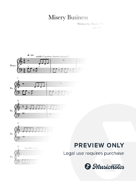Misery Business (Beginner Piano Solo)