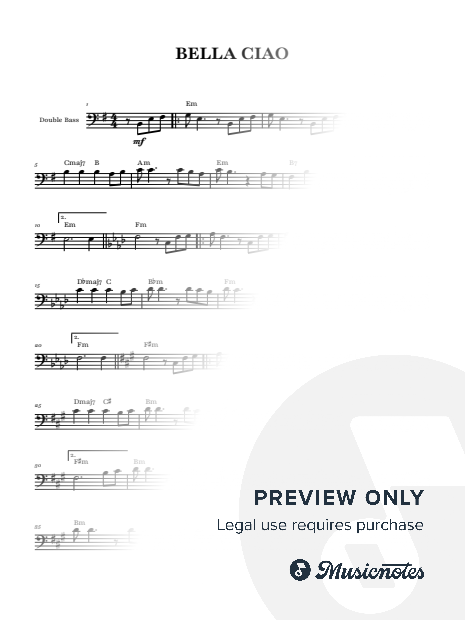 Bella Ciao | Double Bass with Chords
