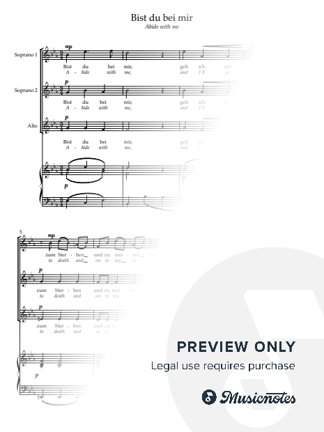 Bist du bei mir (Bach arr Mark Keane) SSA