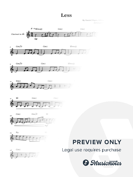 less by Olivia Rodrigo | Clarinet Solo with Chords Sheet Music — Clarinet