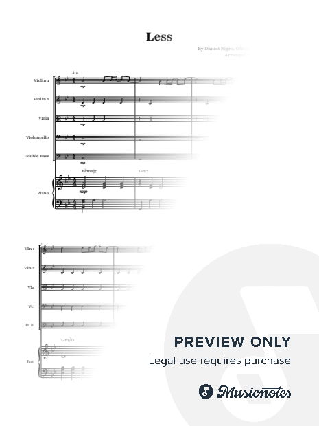 less by Olivia Rodrigo | String Quintet and Piano and Chords / Piano Sextet Sheet Music — String Quintet