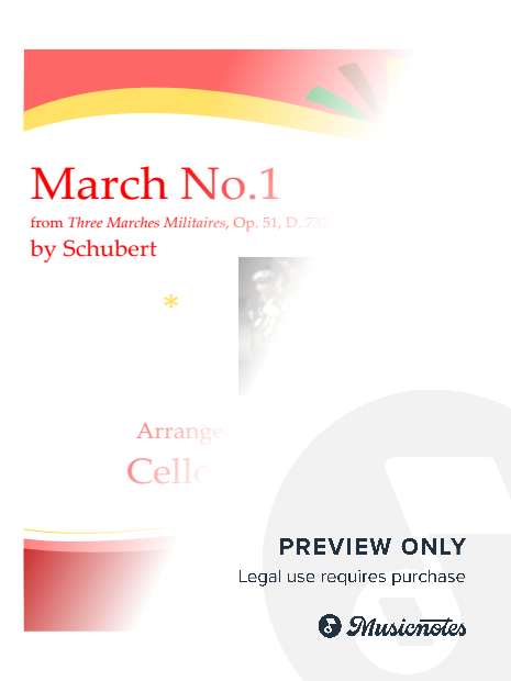 Marche Militaire No.1 (Schubert) - cello duet and piano