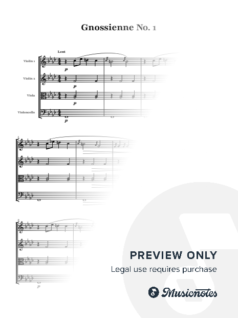 Gnossienne No. 1 - Erik Satie | String Quartet
