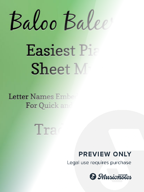 Baloo Baleerie Easiest Piano Sheet Music