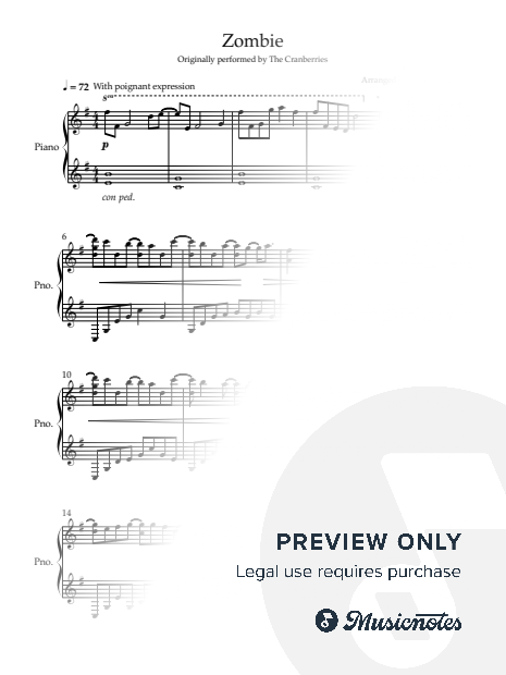 Zombie (The Cranberries) – Piano Arrangement