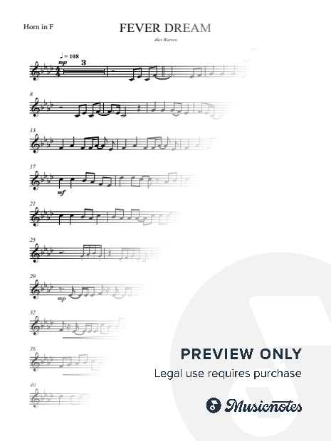 Fever Dream - Alex Warren - FRENCH HORN (full version, original key}