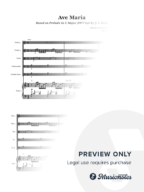 Ave Maria - Charles Gounod | String Quintet with Piano and Chords